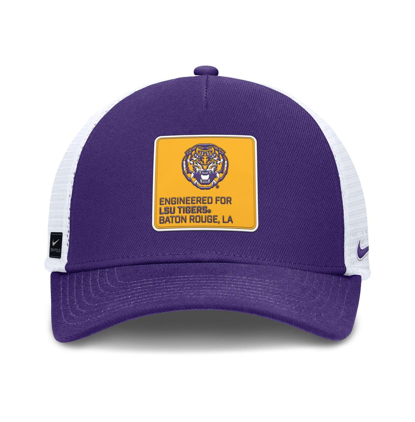 Мужская кепка Nike Purple/White LSU Tigers 2025 On-Field Rise Engineered Trucker Adjustable Hat — фото 3