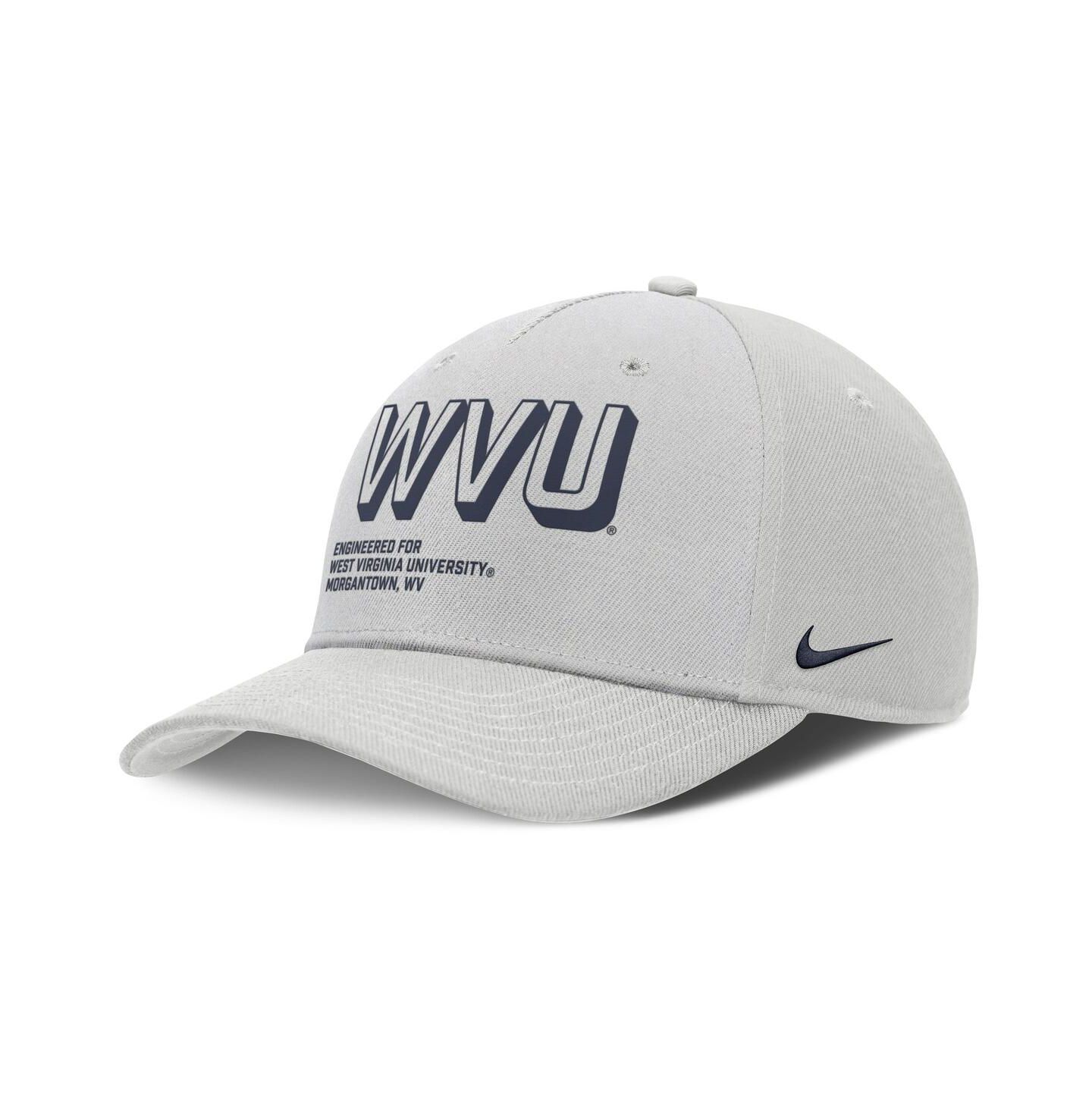 Мужская кепка Nike Gray West Virginia Mountaineers 2025 Sideline Dust Pinched Rise Adjustable Hat — фото 1