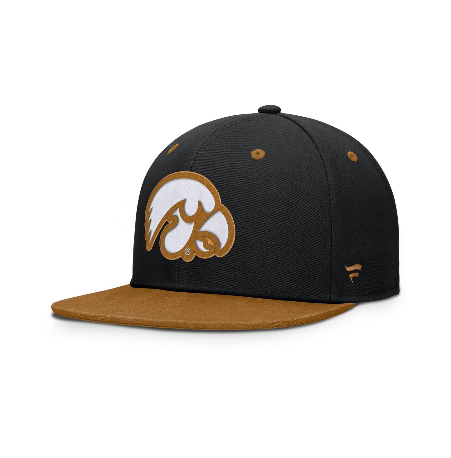 Мужская кепка Fanatics Black/Brown Iowa Hawkeyes NoBo Fitted Hat — фото 1