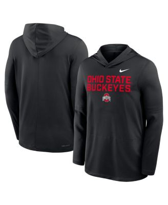 Men's Black Ohio State Buckeyes 2025 Sideline Performance Long Sleeve Hoodie T-Shirt
