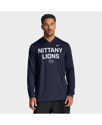 Nike - Men's Navy Penn State Nittany Lions 2025 Sideline Performance Long Sleeve Hoodie T-Shirt