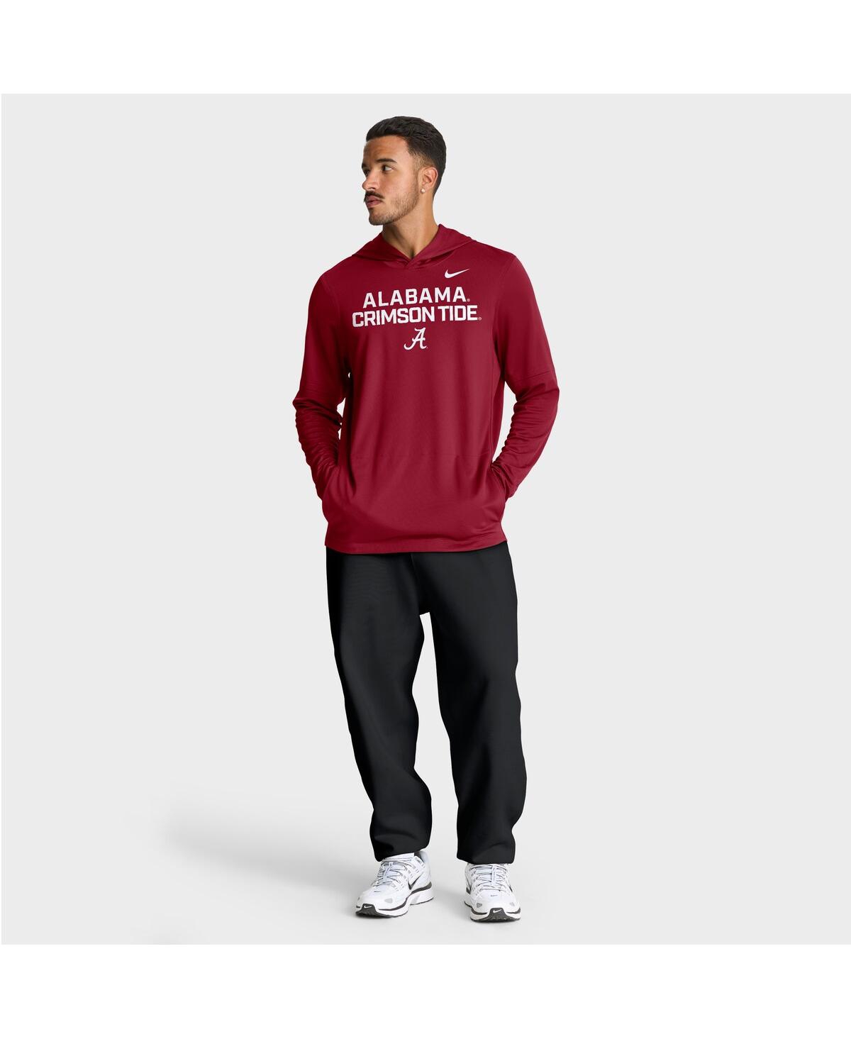Nike Alabama Sideline  Men's Dri-fit College Long-sleeve Hooded Top In Red