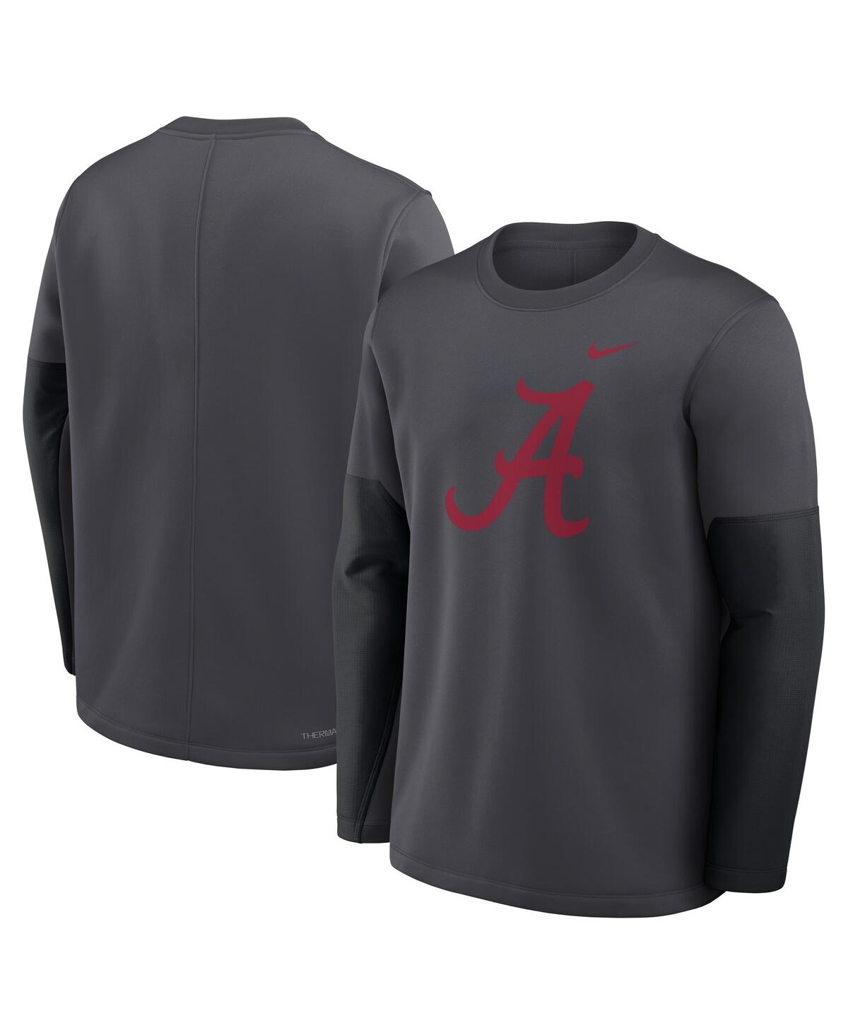 Nike Men's Anthracite Alabama Crimson Tide 2025 Sideline Coach Performance Long Sleeve T-shirt In Gray
