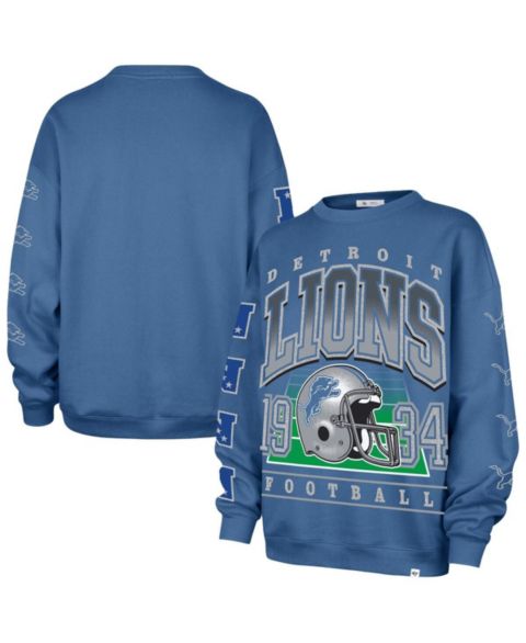 Женский свитшот '47 Brand Blue Detroit Lions Go Big Oversized Pullover