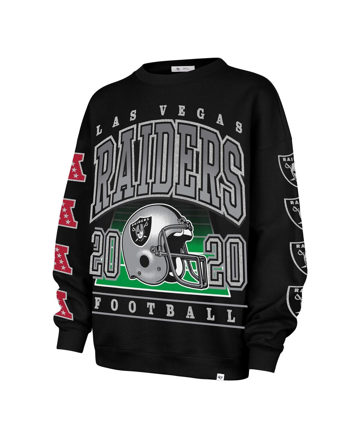 '47 Brand Women's Black Las Vegas Raiders Go Big Oversized Pullover Sweatshirt