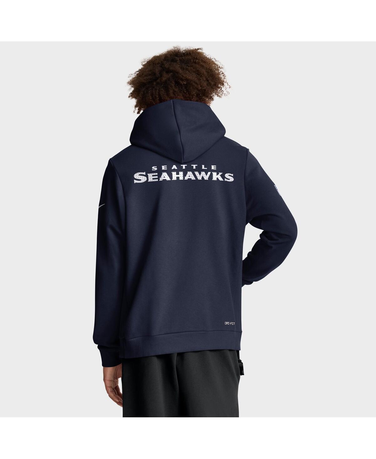Nike College Navy Seattle Seahawks Sideline Standard Issue Initial Home Dri-fit Hoodie In Blue