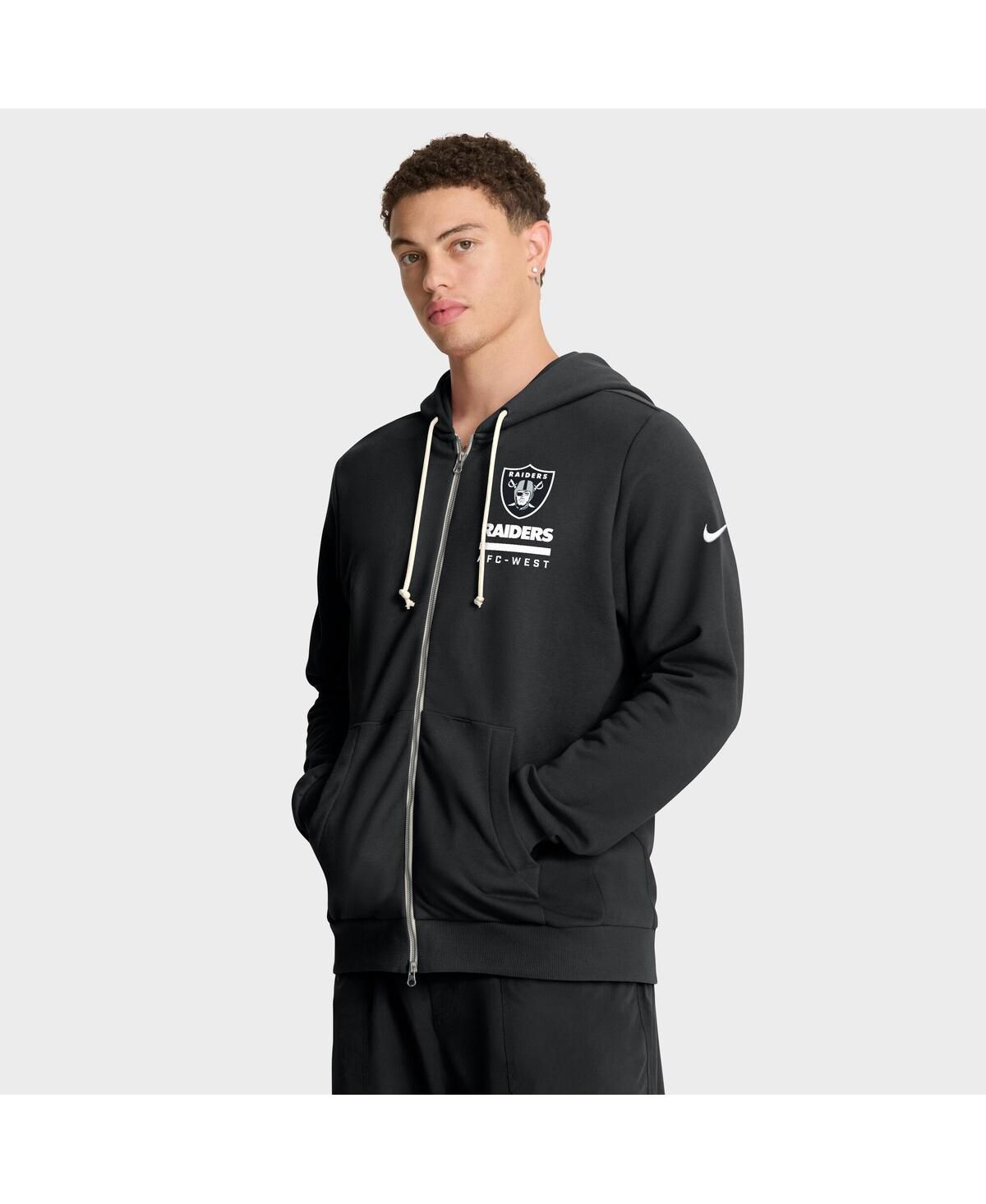 Мужская черная толстовка Las Vegas Raiders Sideline Standard Issue Utility Player Dri-FIT с капюшоном на молнии