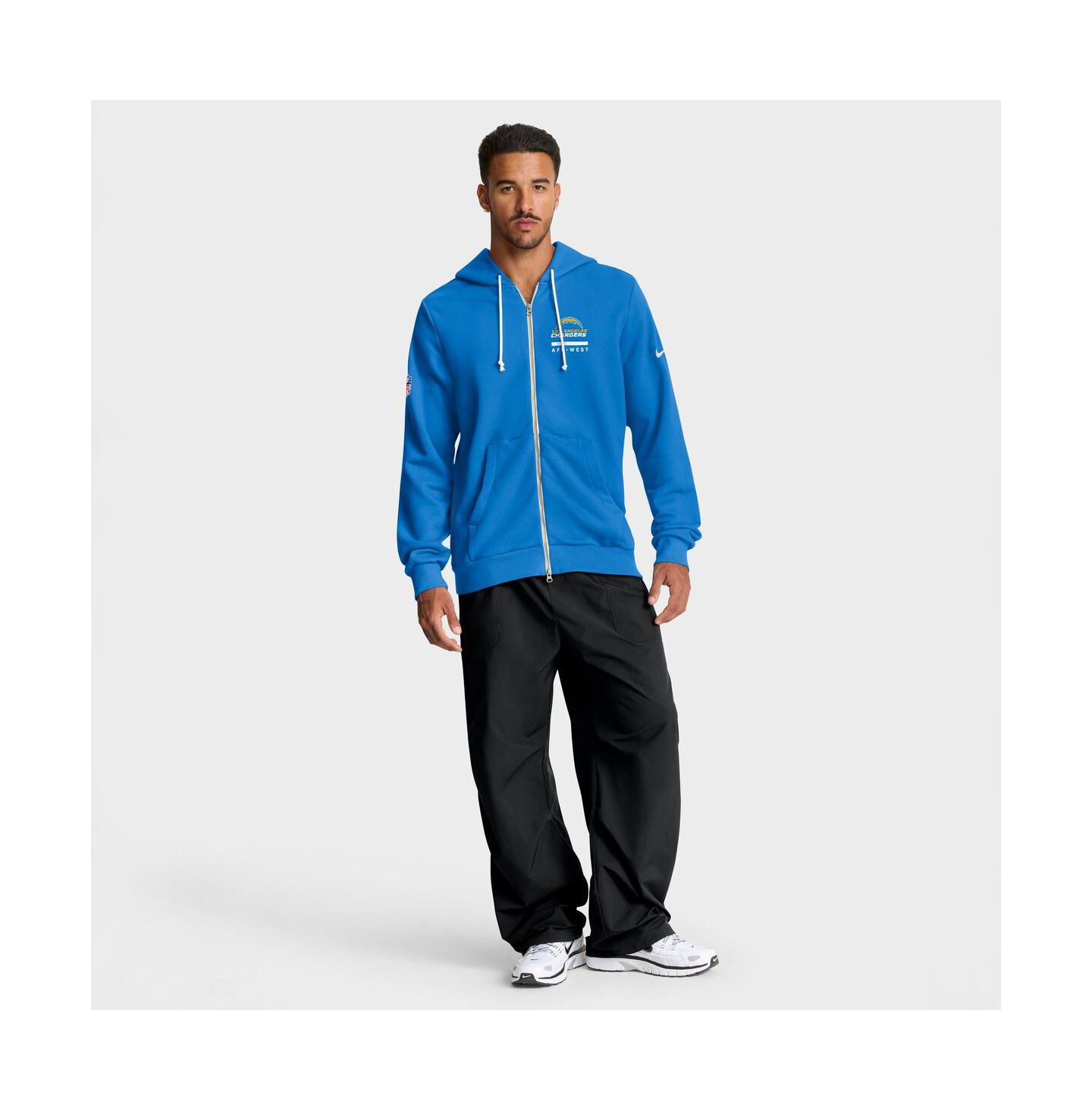 Мужское худи Nike Powder Blue Los Angeles Chargers Sideline Standard Issue Utility Player Dri-FIT Full-Zip — фото 4