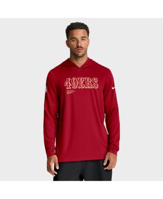 Nike - Scarlet San Francisco 49ers Big Tall Sideline Performance Long Sleeve Hoodie T-Shirt