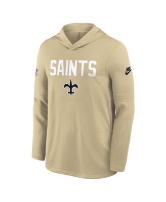 Men's Gold New Orleans Saints Sideline Alt Pack Dri-FIT Lightweight Hooded T-Shirt