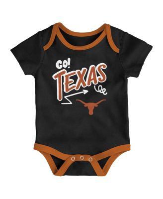 Baby Boys and Girls 3-Piece Texas Longhorns All Day Play Bodysuit Set