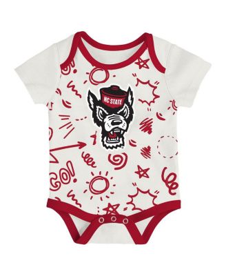 Baby Boys and Girls 3-Pack NC State Wolfpack All Day Play Bodysuit Set