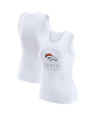 WEAR by Erin Andrews - Women's White Denver Broncos Ribbed Graphic Tank Top