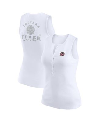 WEAR by Erin Andrews - Women's White Indiana Fever Rib-Knit Henley Tank Top