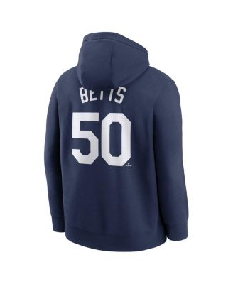 Men's Mookie Betts Navy Los Angeles Dodgers Player Name Number Club Pullover Hoodie