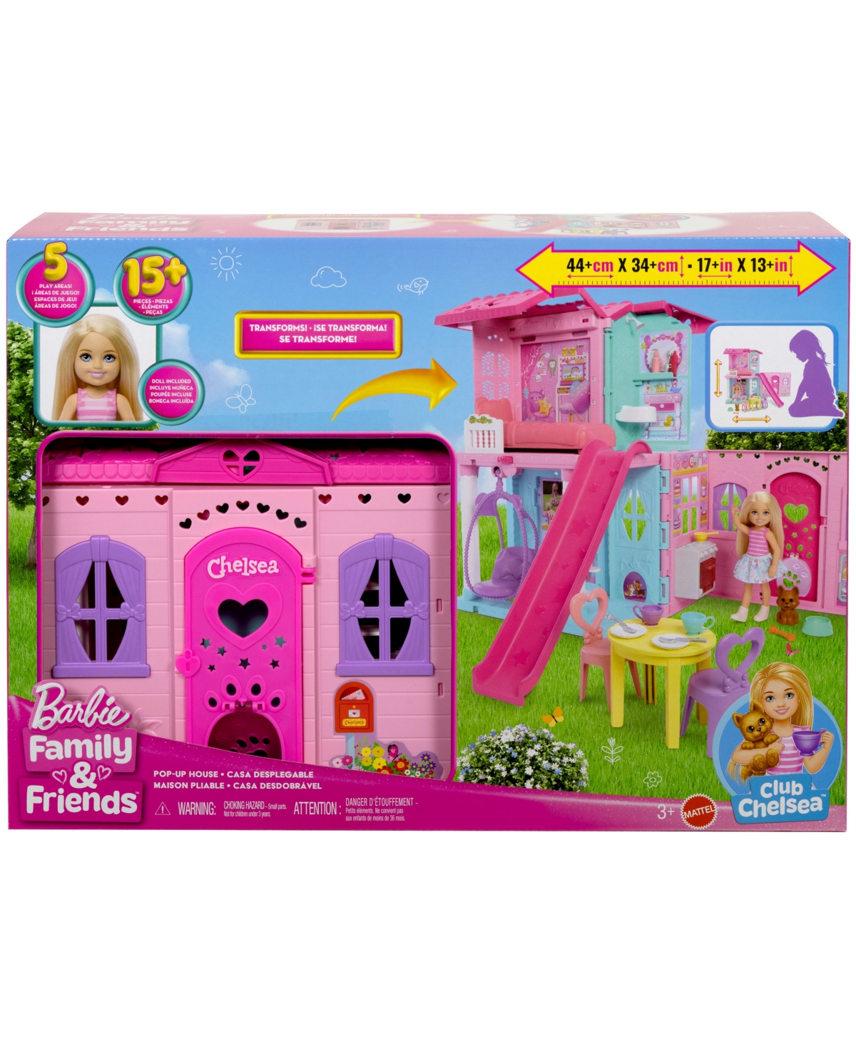 Barbie Chelsea Pop-up Doll House With Doll And 15 Plus Accessories In Multi