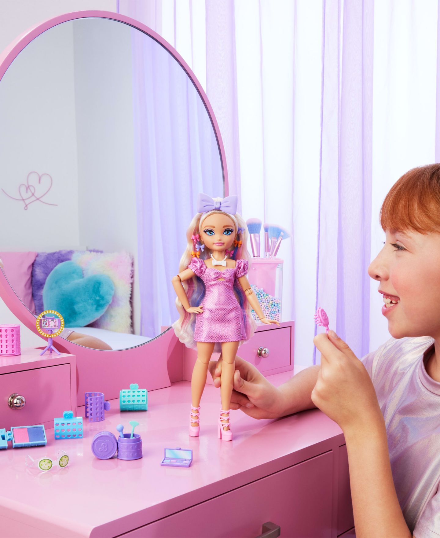 Детская кукла Barbie Dream Besties Malibu Hair Styling Fashion Doll, Ages 4+ — фото 2