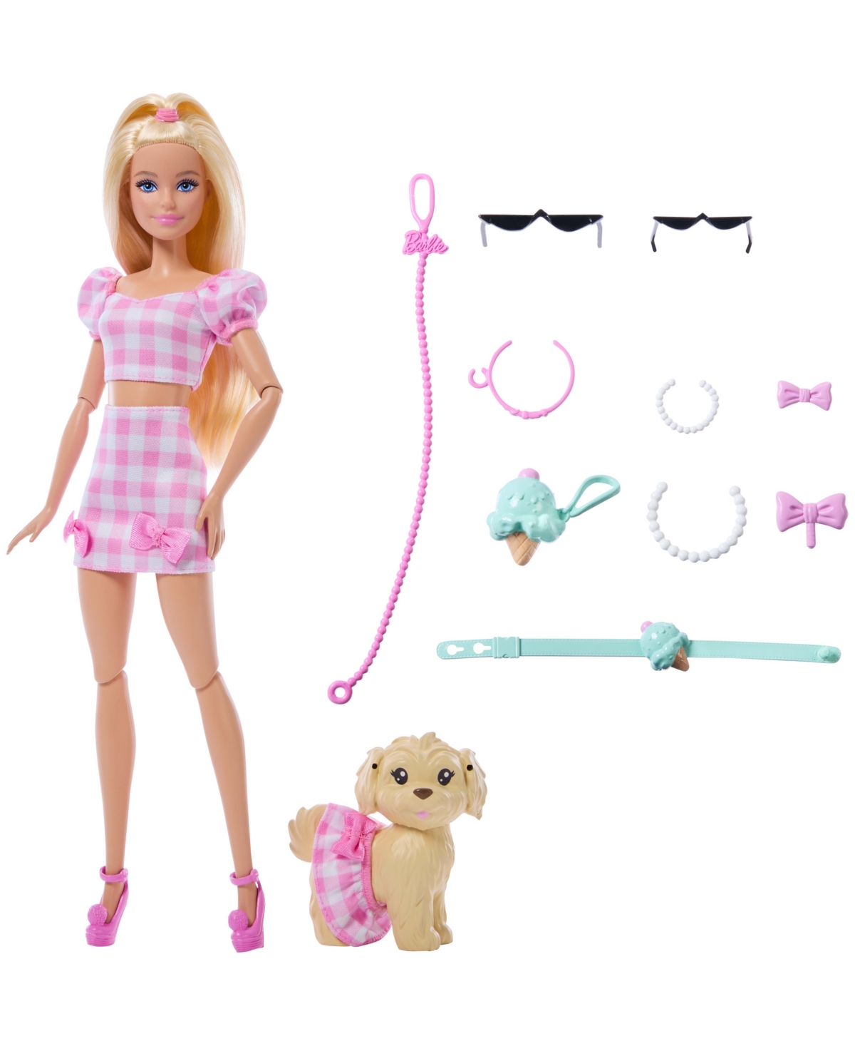 Barbie Twinning Looks Fashion Doll With Pet Dog Matching Clothes And Accessories In Pink