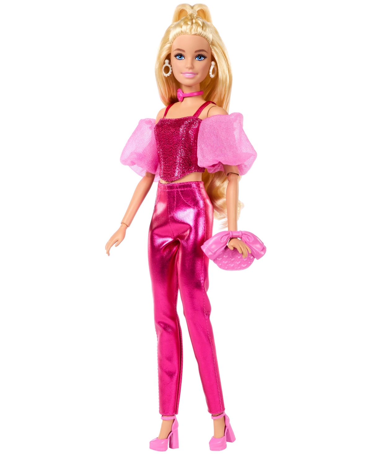 Barbie Deluxe Style Fashion Doll 5 In Metallic Pink Outfit With Corset Top And Accessories In Multi