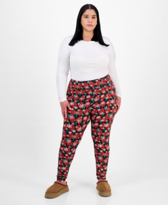 Planet Heart - Trendy Plus Xmas Printed High-Rise Leggings