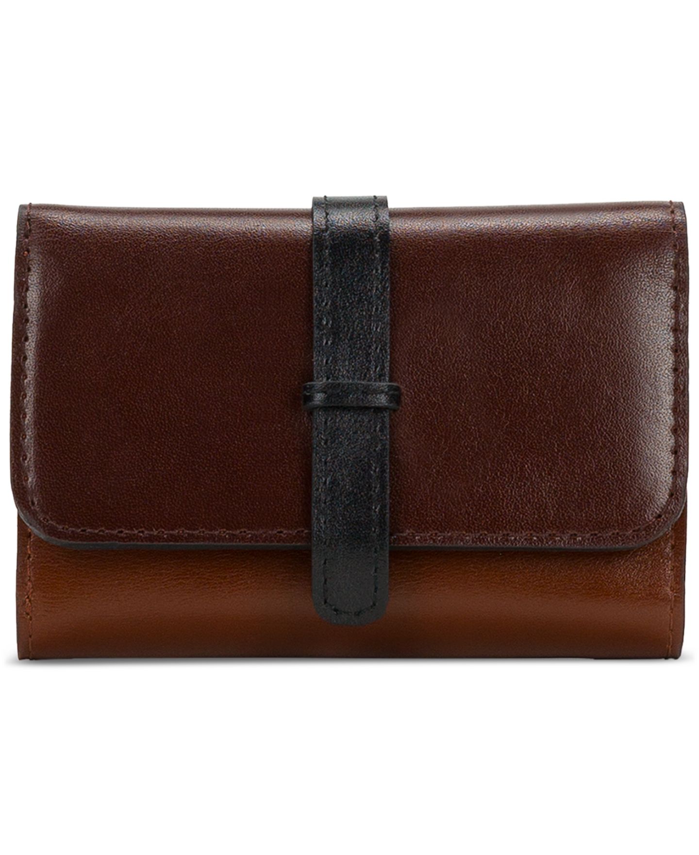 Женский кошелёк Patricia Nash Perla Trifold Wallet, цвет: Чёрный / Рыжевато-коричневый — фото 1