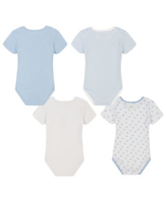 Baby Boys' Short Sleeve Bodysuits, 4-Pack Set
