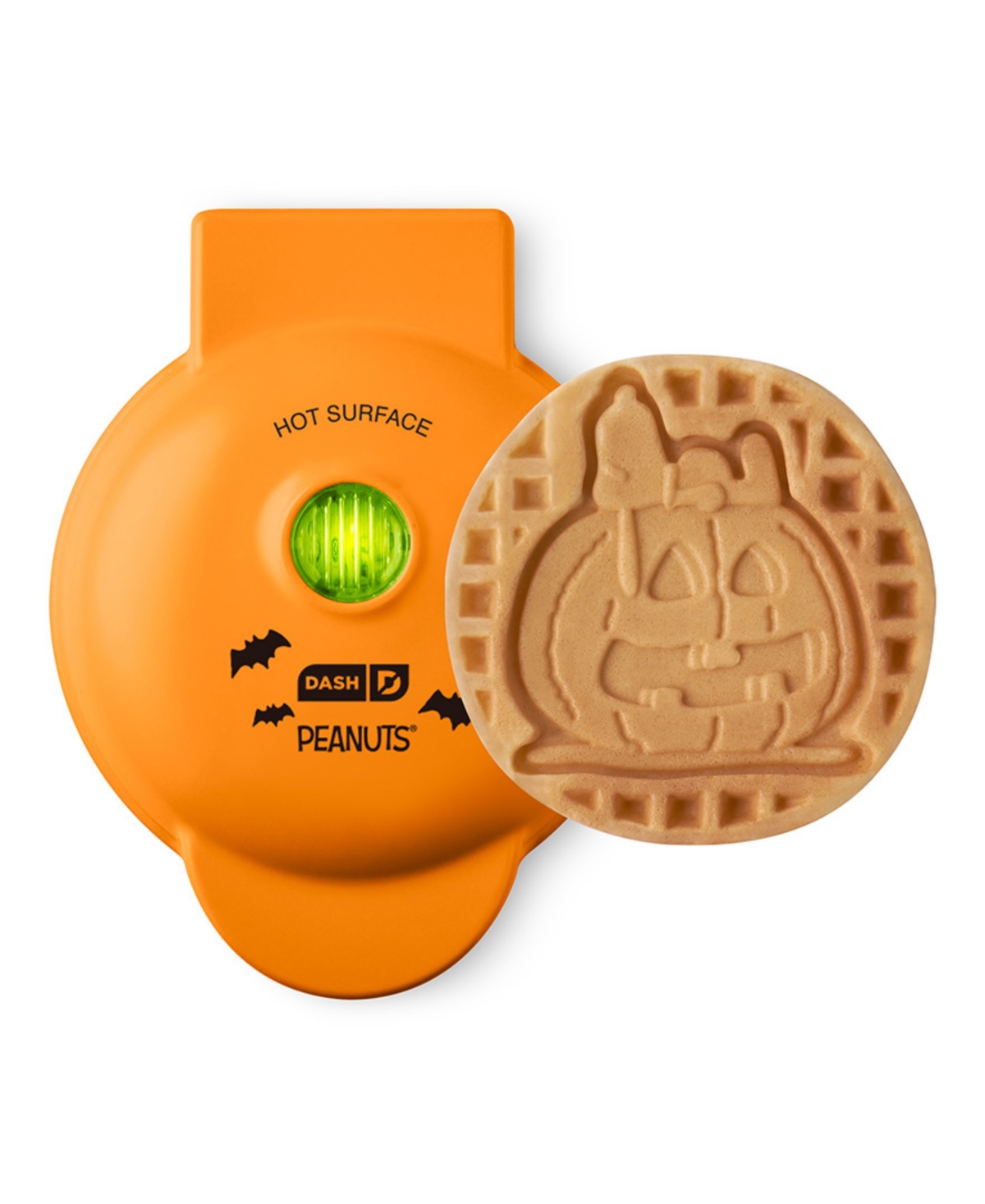 Dash Peanuts Snoopy Jack-o-lantern Mini Waffle Maker In Orange