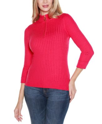 Women's Ribbed Quarter-Zip Sweater