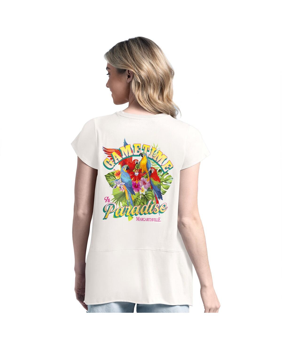 Margaritaville Women's Green Philadelphia Eagles Gametime Is Paradise T-shirt In White
