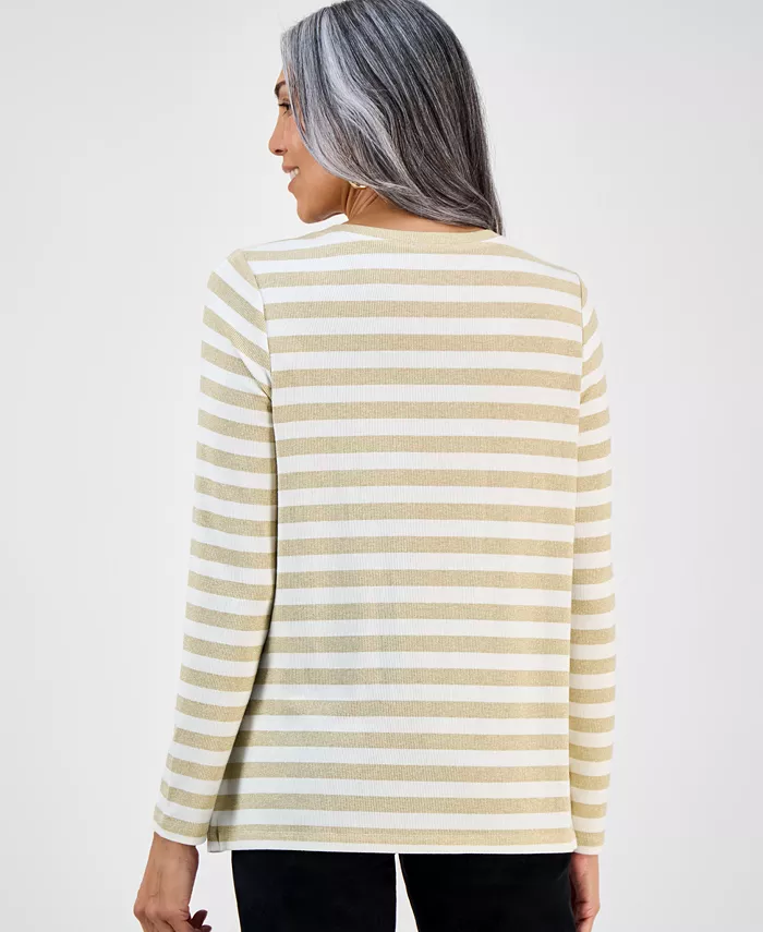 Women's Printed Boat Neck Long-Sleeve T-Shirt - thumbnail 2