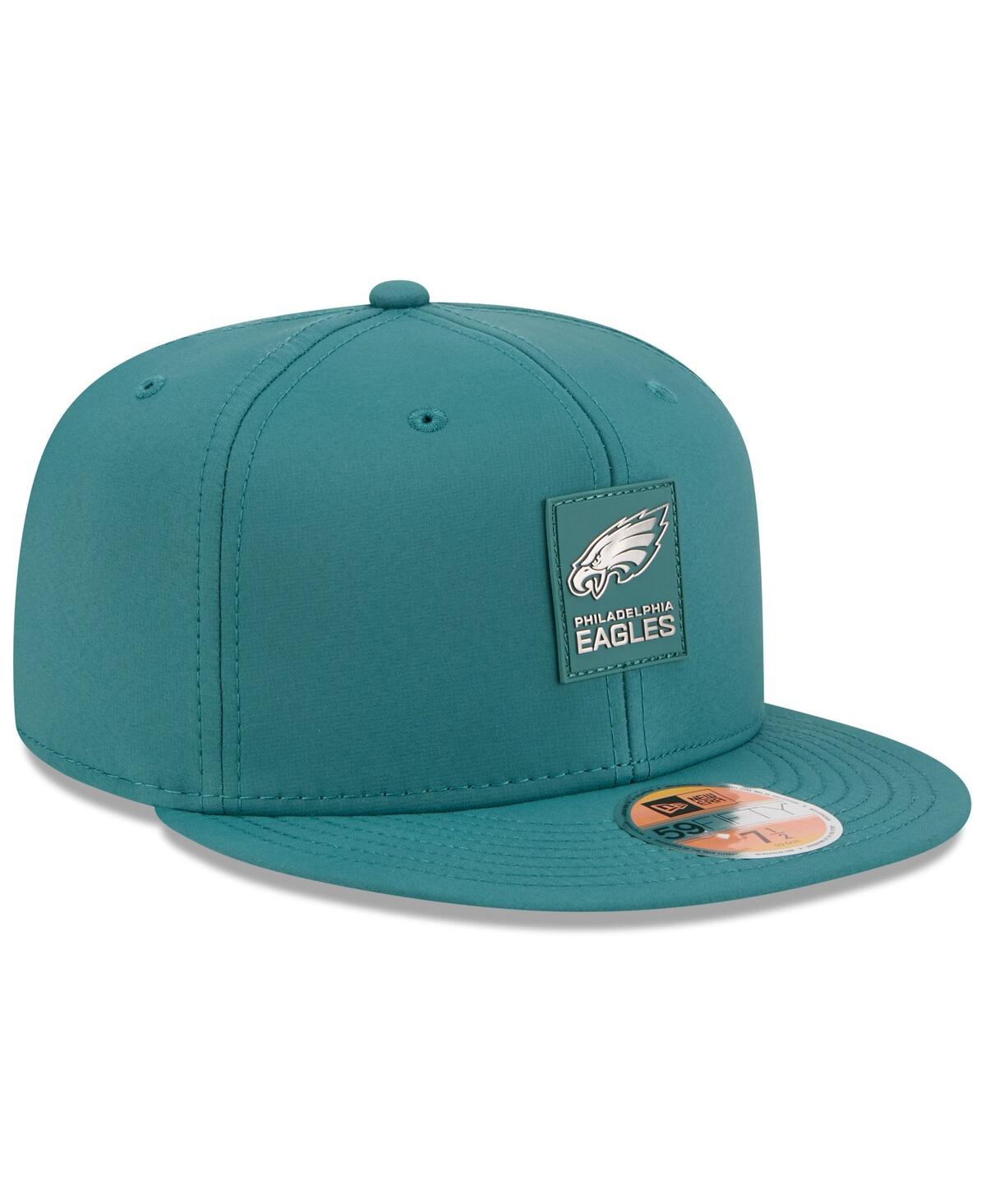 New Era Men's Midnight Green Philadelphia Eagles 2025 Sideline 59fifty Fitted Hat In Blue