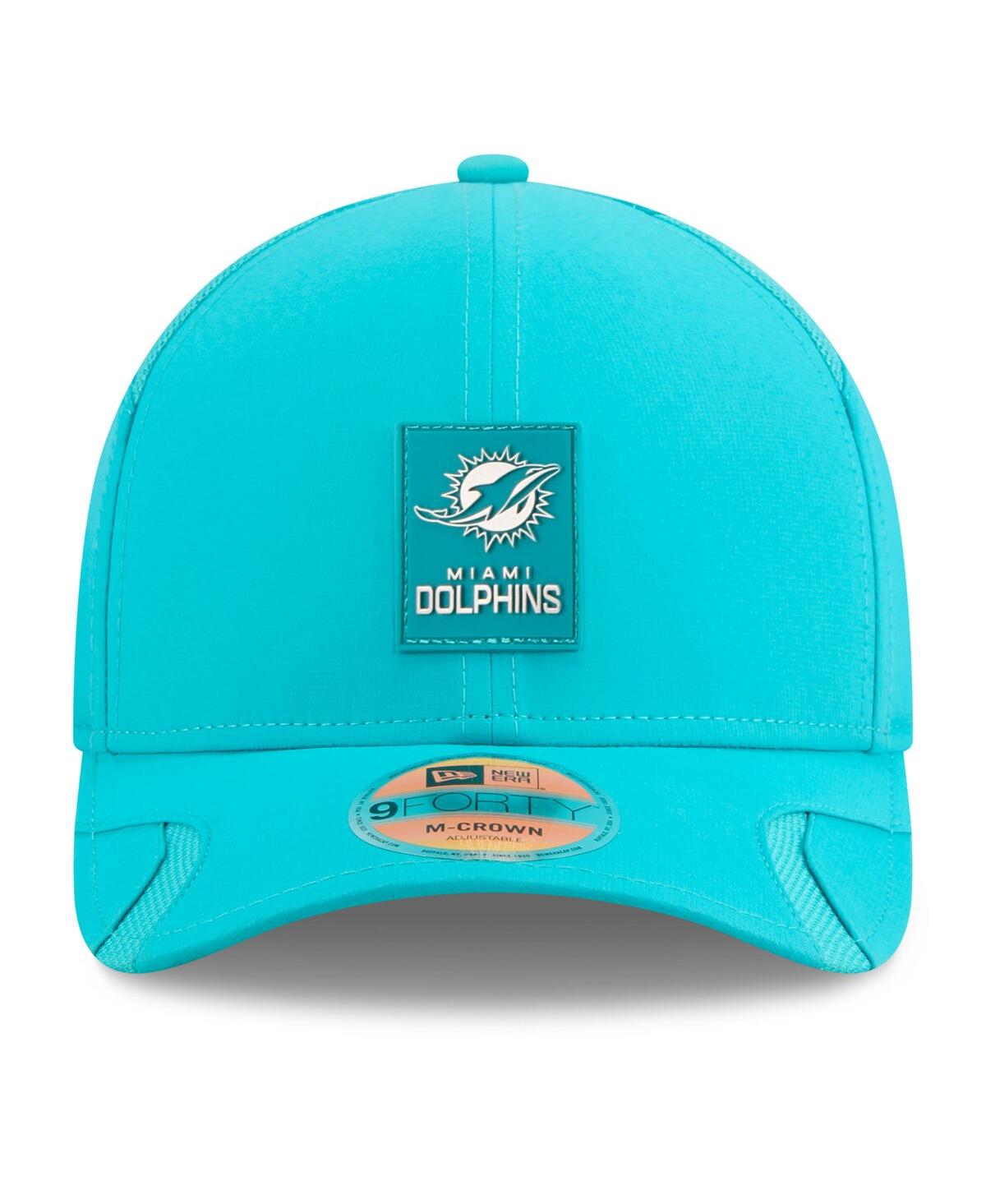 New Era Big Boys And Girls Aqua Miami Dolphins 2025 Sideline 9forty Adjustable Hat In Blue