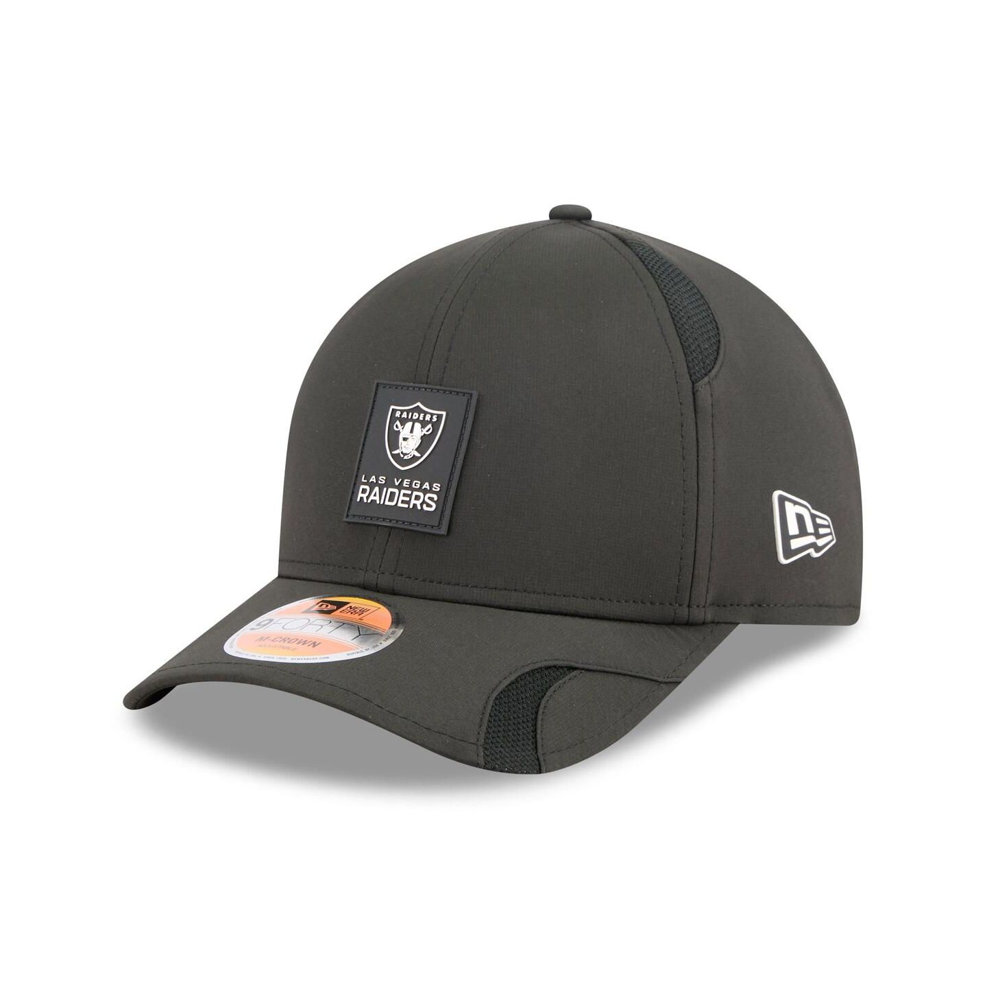 Мужская кепка New Era Black Las Vegas Raiders 2025 Sideline M-Crown 9FORTY Adjustable Hat — фото 1