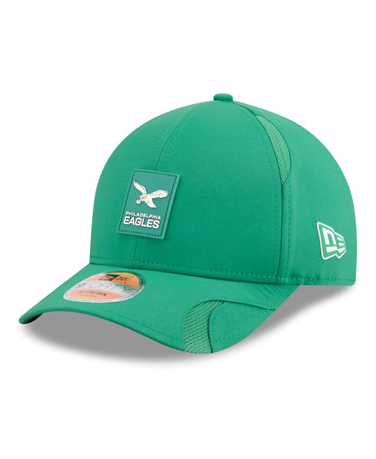 New Era Men's Kelly Green Philadelphia Eagles 2025 Sideline Throwback M-crown 9FORTY Adjustable Hat