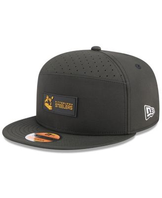 New Era - Men's Black Pittsburgh Steelers 2025 Sideline Throwback Split Panel 9FIFTY Snapback Hat