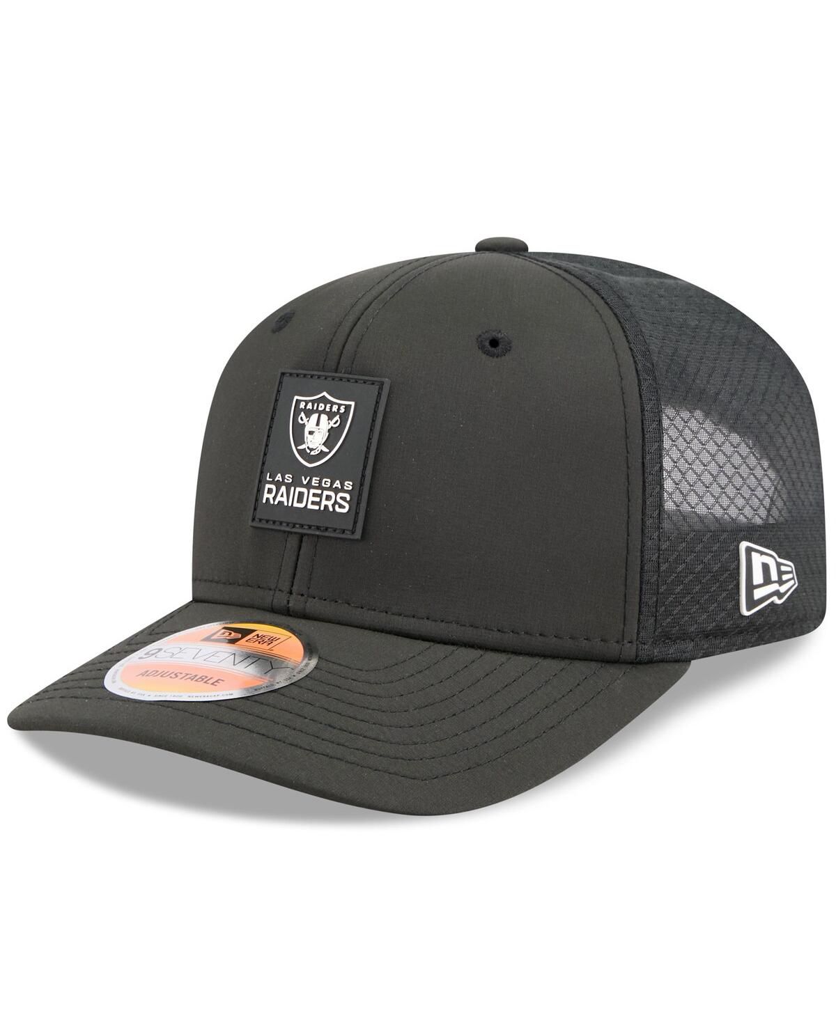 Мужская черная регулируемая шляпа дальнобойщика Las Vegas Raiders 2025 Sideline 9SEVENTY