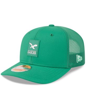 New Era - Men's Kelly Green Philadelphia Eagles 2025 Sideline Throwback 9SEVENTY Trucker Adjustable Hat