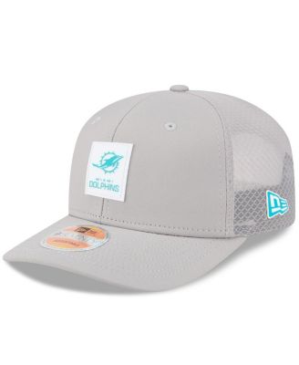 New Era - Men's Gray Miami Dolphins 2025 Sideline 9SEVENTY Adjustable Trucker Hat