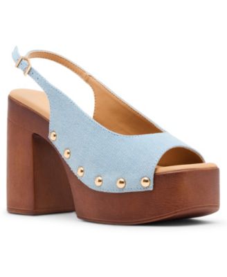 Women's Xanadu Wooden Platform Slingback Pumps