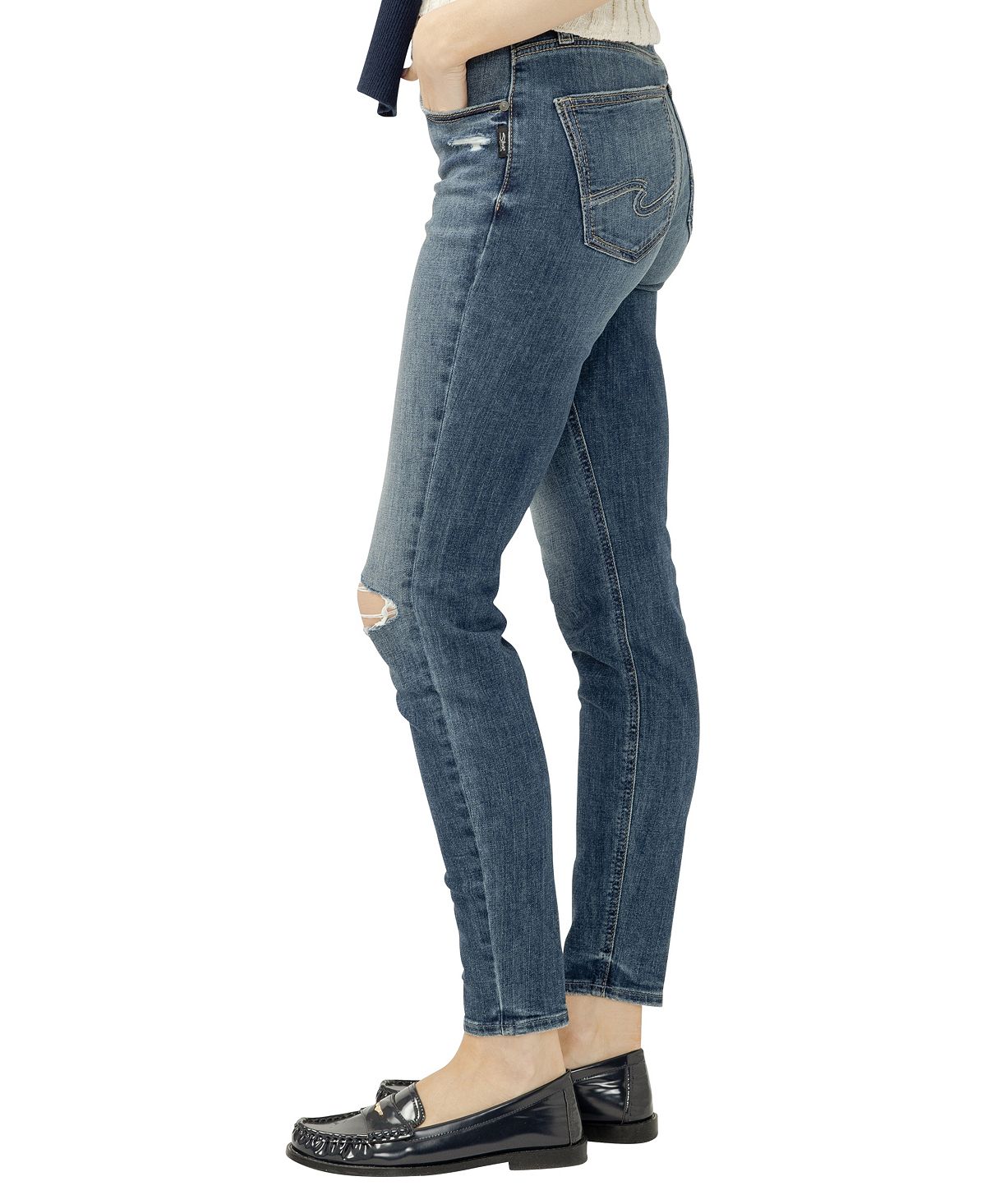 Silver Jeans Co. Women's Avery High Rise Curvy Fit Skinny Leg Jeans view 2 — MAYCSS fashion products