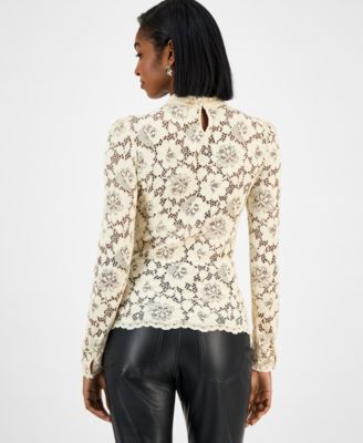 Women's Josephina High Neck Long-Sleeve Lace Top