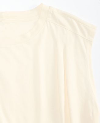 Women's Pleated-Shoulder Cap-Sleeve T-Shirt, Macy's Exclusive