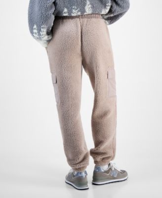Juniors' Sherpa Cargo Jogger Pants