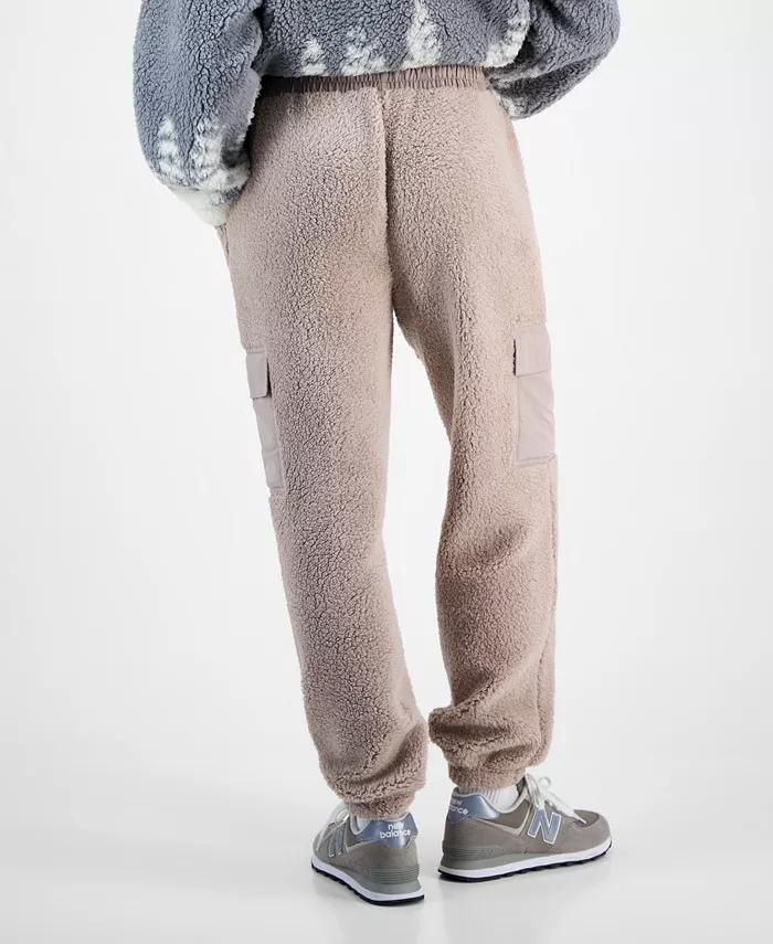 Juniors' Sherpa Cargo Jogger Pants - thumbnail 4