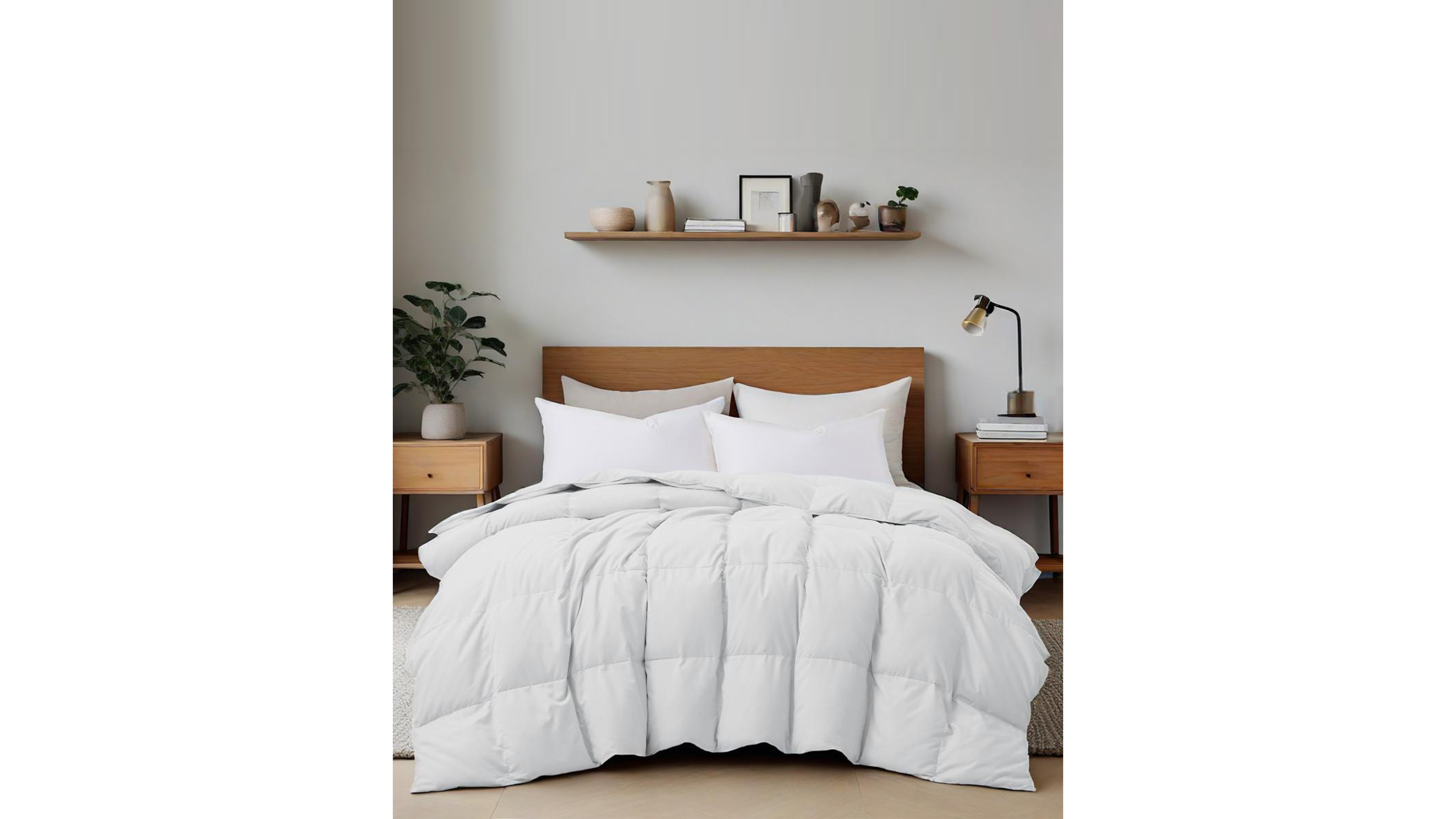 Unikome Ultra Soft Lightweight Goose Down Feather Fiber Comforter, King