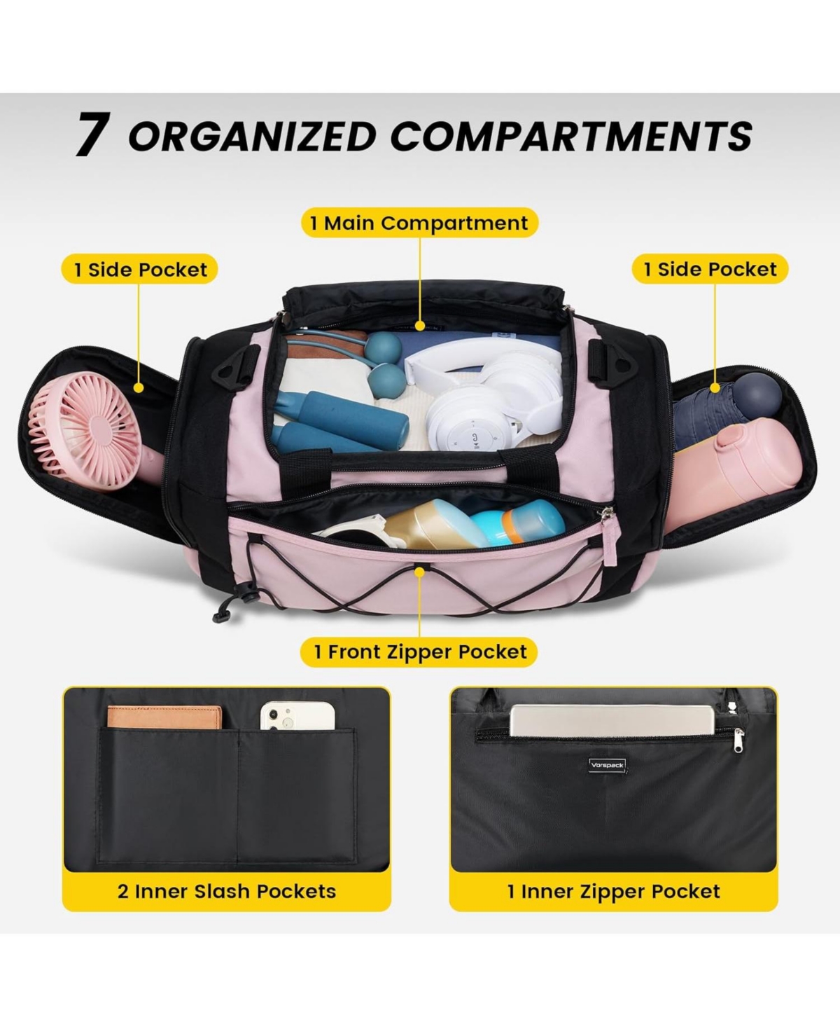 Roomy Gym Bag for Men - 21 Inches Duffle Bag with Shoe Compartment, Lightweight Travel Bag for Sports, Gym & Weekend Trips