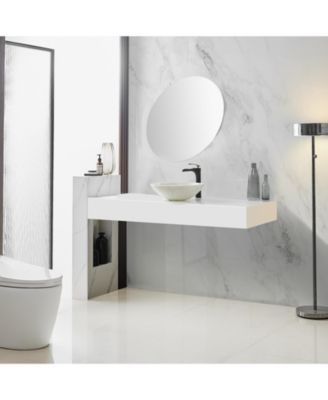 Single Hole Single Handle Bathroom Vessel Sink Faucet With Pop Up Drain Without Overflow in Matte Black Chrome