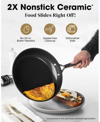 Professional 2x Hard Anodized 15-Piece Ceramic Nonstick Cookware Set