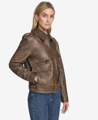 Women's Addis Aviator Leather Jacket