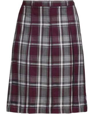 Women's Top of the Knee Plaid Box Pleat Skirt